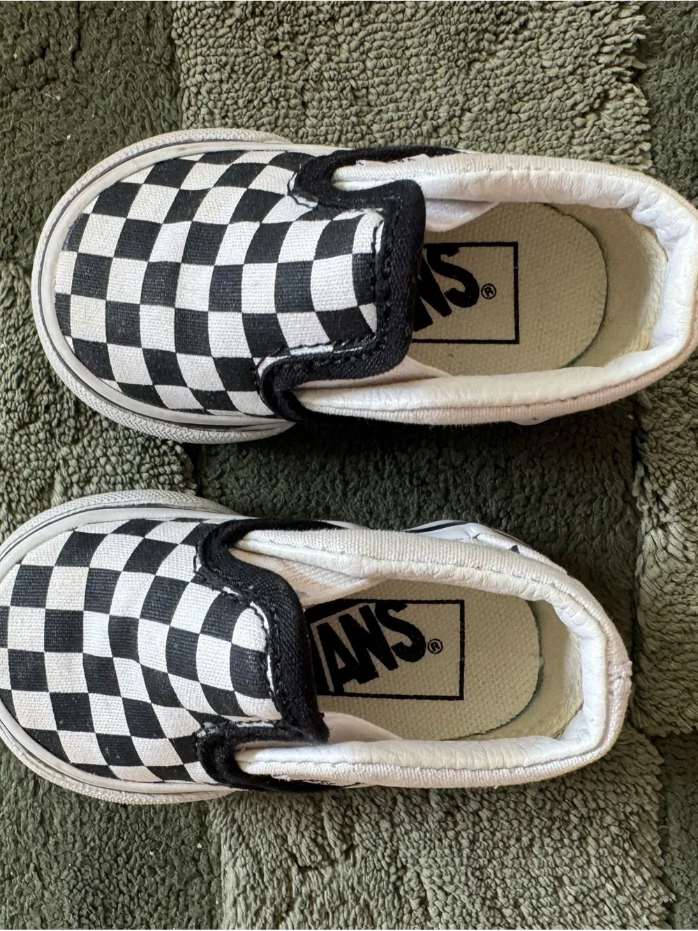 Vans Kids Checkerboard Slip-On Sneakers - Black & White